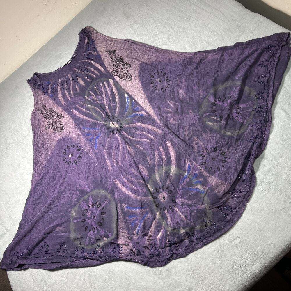 Y2K 2000s Whimsical Renaissance Boho Tunic Tank Top Free Size 24x40 Cottagecore
